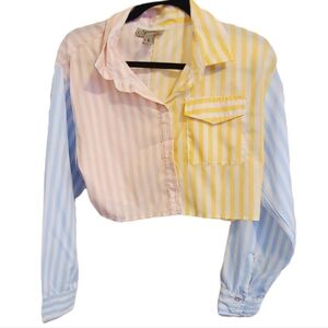 Cropped Striped button down